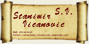 Stanimir Vicanović vizit kartica